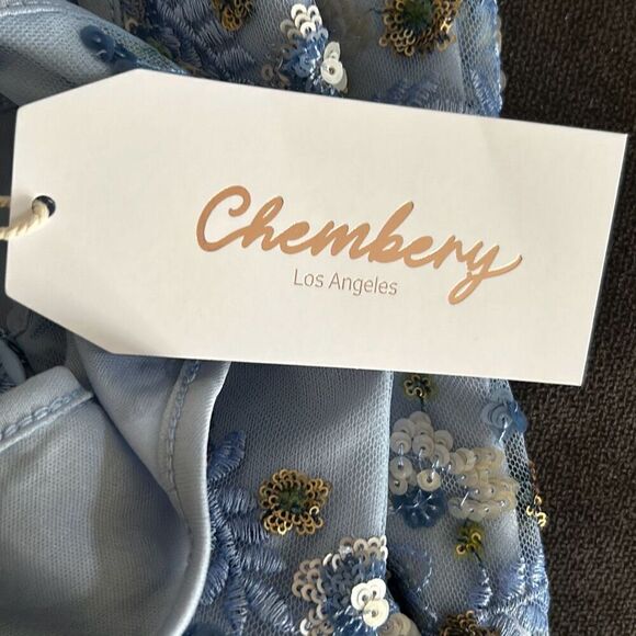 Blue sequence flower dress size medium - Picture 9 of 10